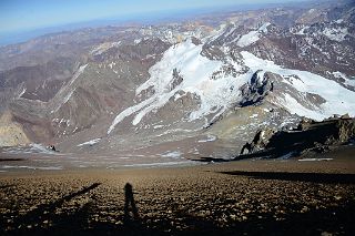 24 Cerro Bonete, Catedral, Cerro de los Horcones, Cuerno In Foreground And Cerro Pan de Azucar, Cerro El Tordillo, Cerro Piloto, Alma Blanca In Distance From Gran Acarreo On Climb To Aconcagua Summit.jpg